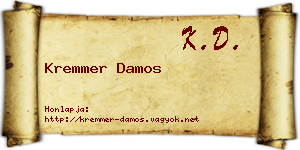 Kremmer Damos névjegykártya